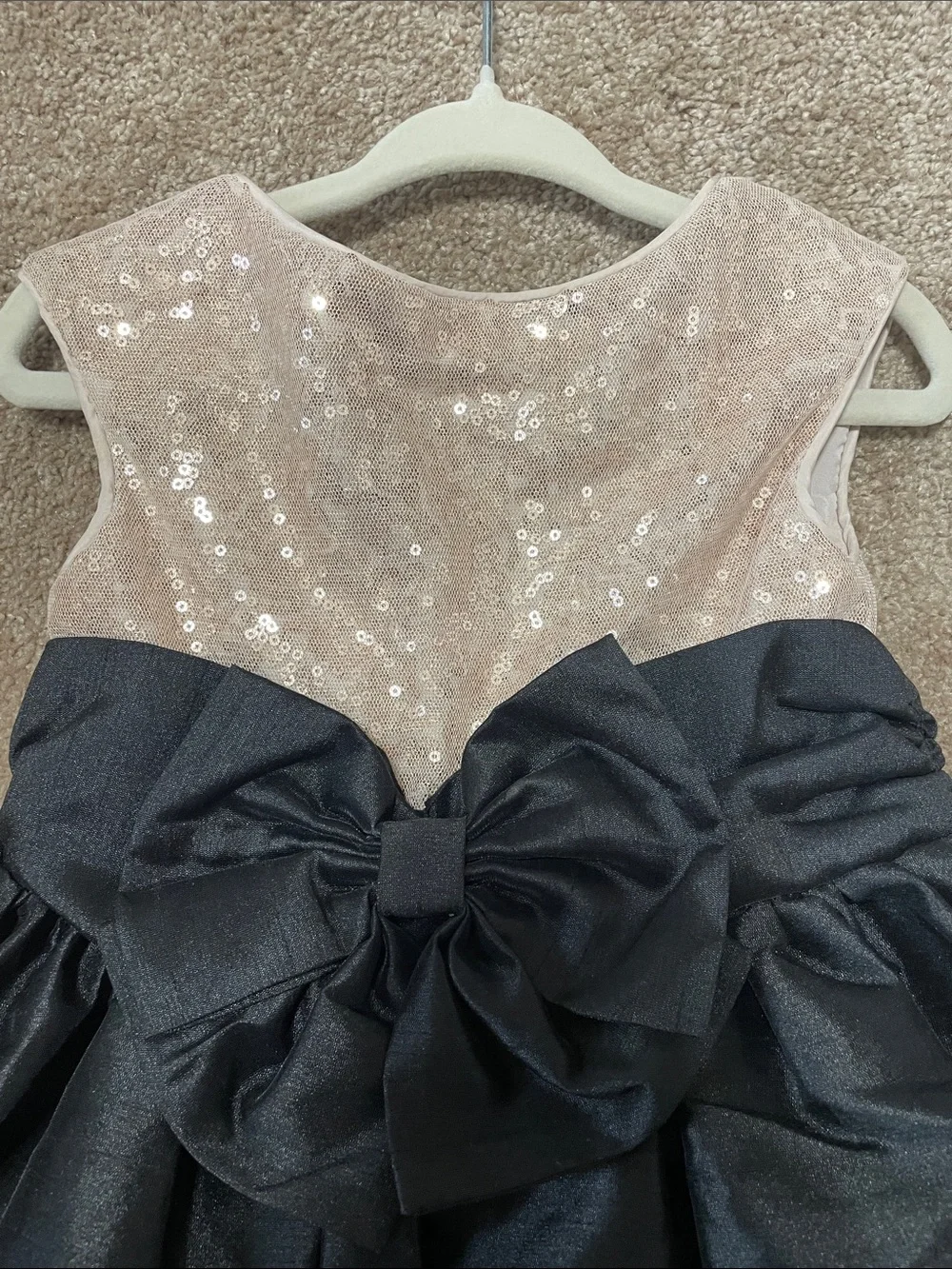 Girls Sequin Party Dress with Bow